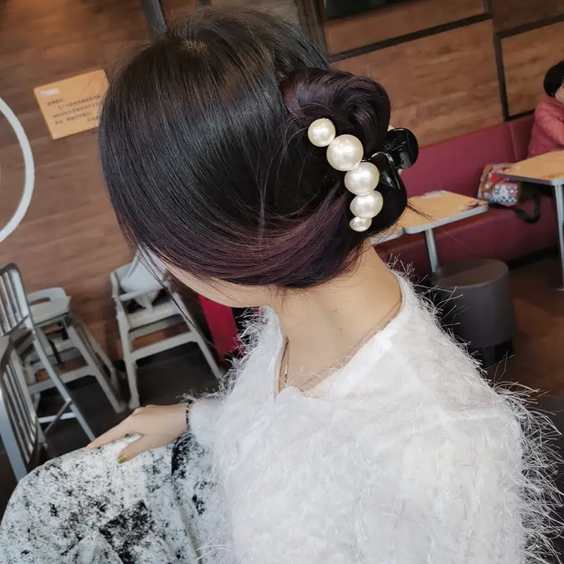 Pearl Hair Clip Large Size Women's Hairpin