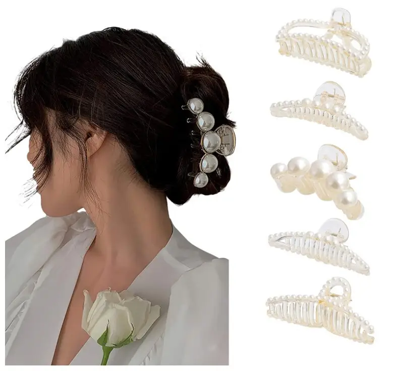 Pearl Hair Clip Large Size Women's Hairpin