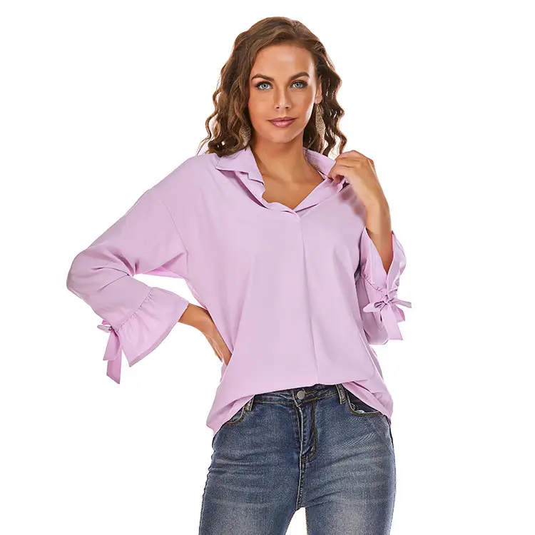 Women's Green Long Sleeve Shirt with Elastic Wristband - Image 2