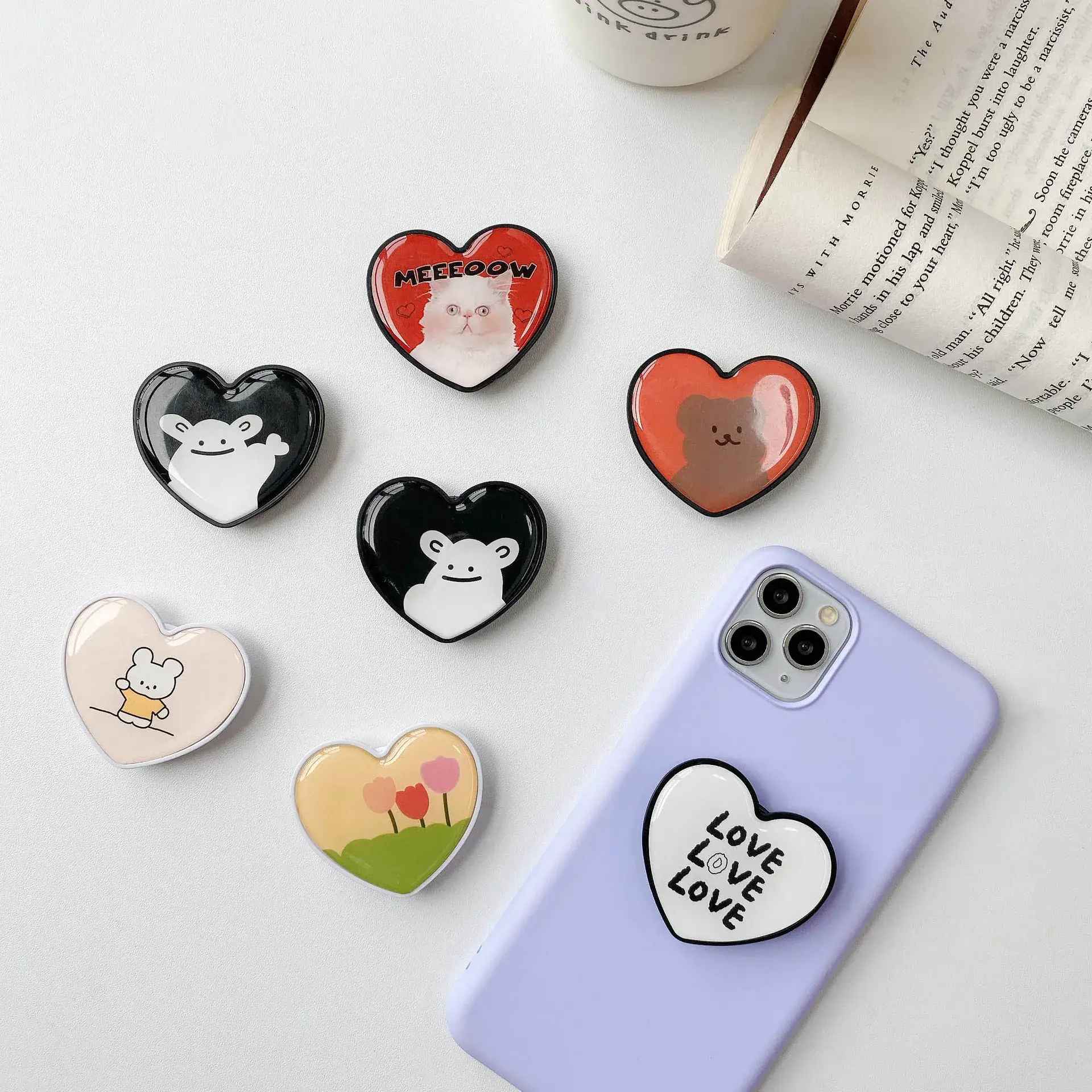 Heart Shaped Mobile Phone Airbag Bracket with "Hope World" Logo - Image 21