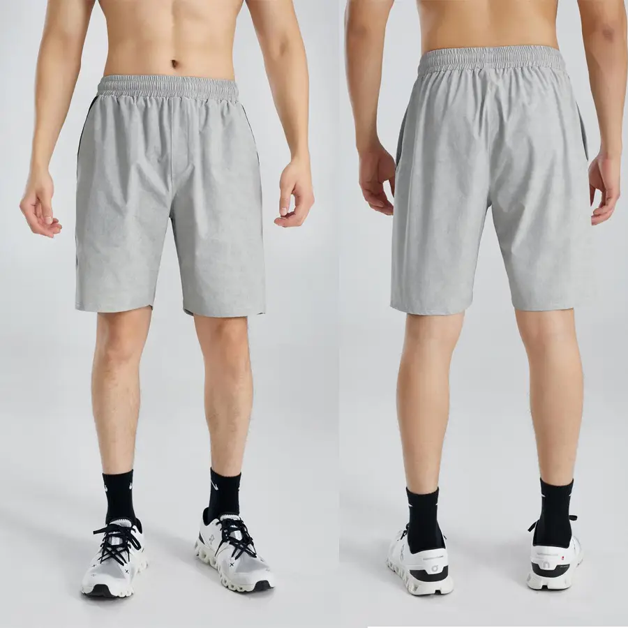 Men Grey Breathable Knee Shorts for Summer - Image 6