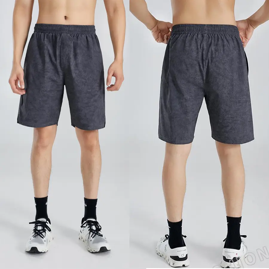 Men Grey Breathable Knee Shorts for Summer - Image 8