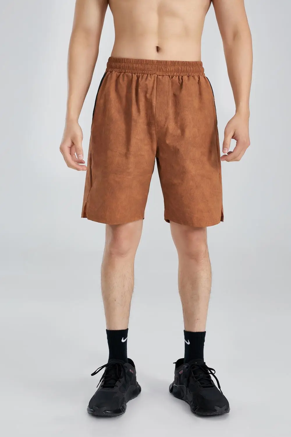 Men Grey Breathable Knee Shorts for Summer - Image 2
