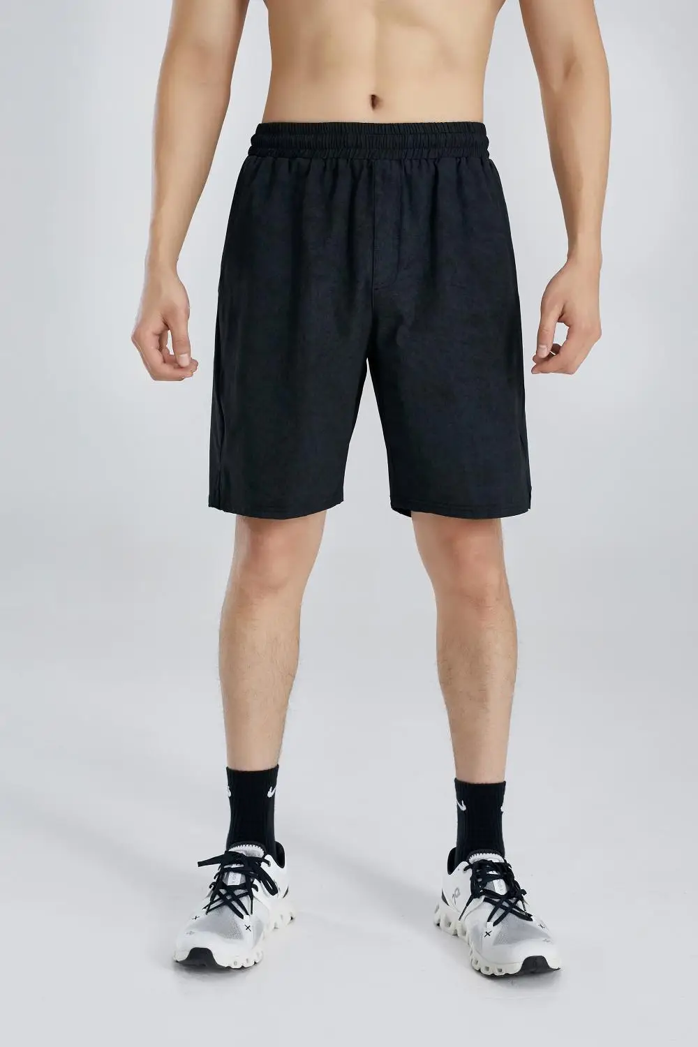 Men Grey Breathable Knee Shorts for Summer - Image 3