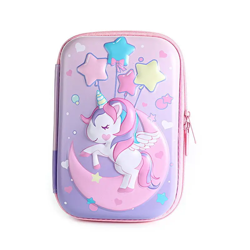 Pink Unicorn Cartoon Pencil Box for Girls Boys