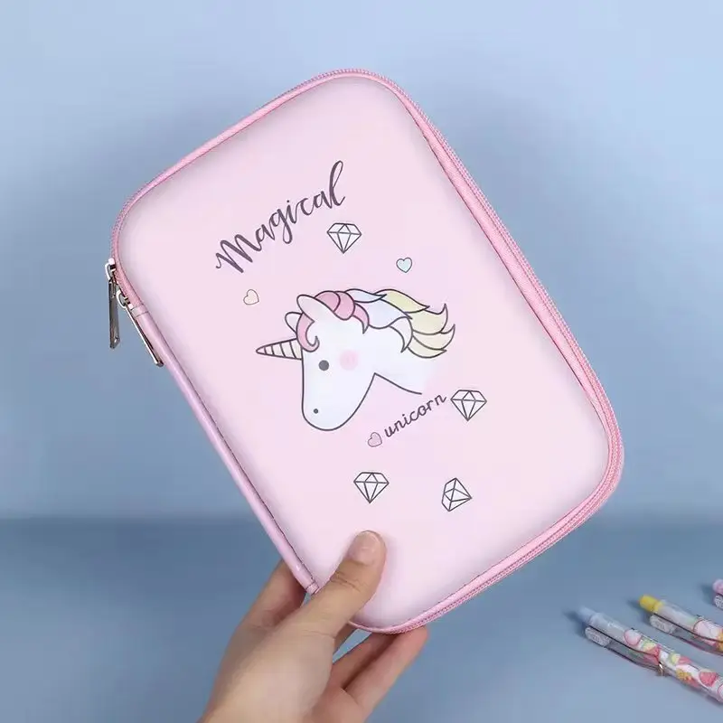 Pink Unicorn Cartoon Pencil Box for Girls Boys
