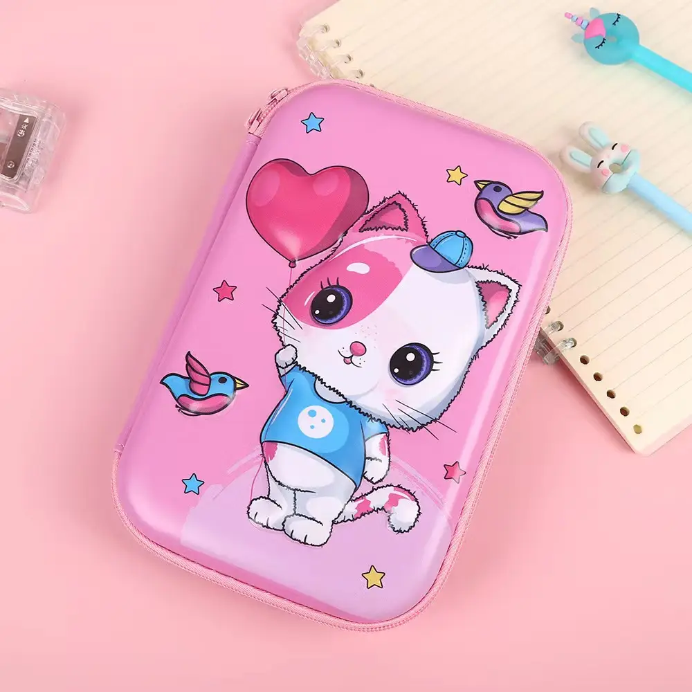 Pink Unicorn Cartoon Pencil Box for Girls Boys