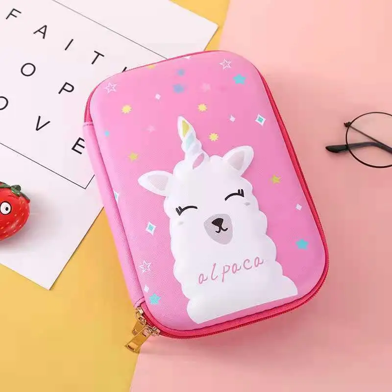 Pink Unicorn Cartoon Pencil Box for Girls Boys