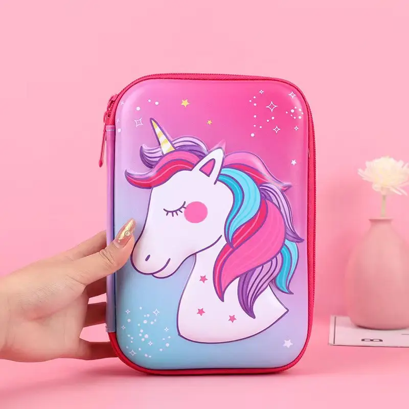 Pink Unicorn Cartoon Pencil Box for Girls Boys