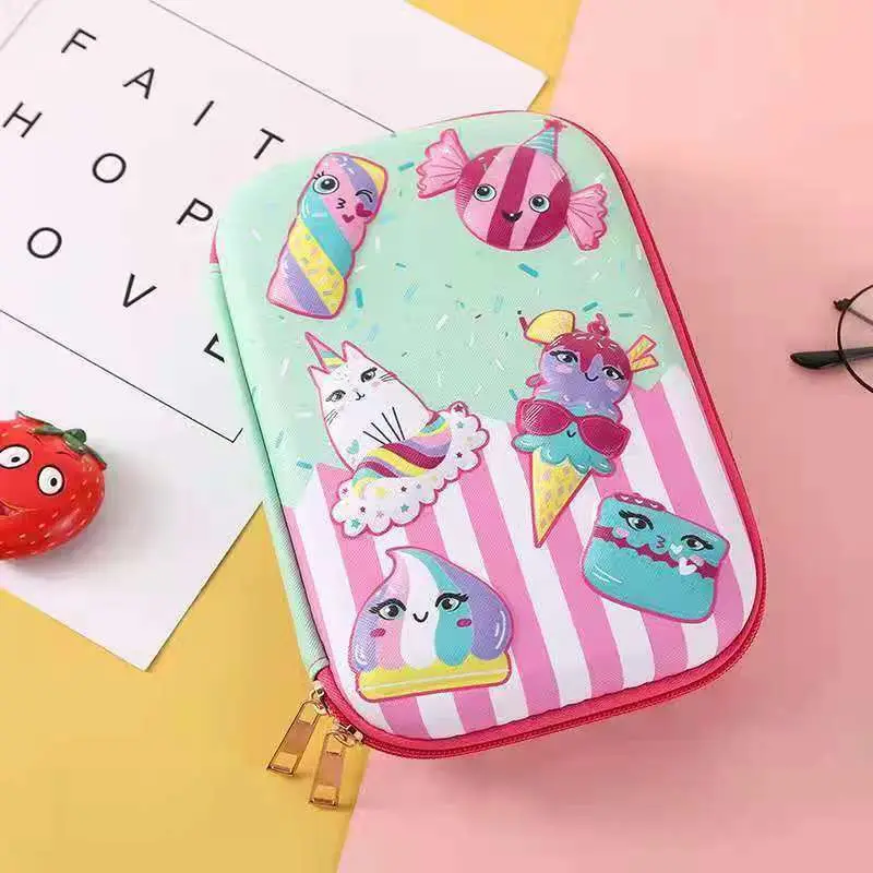 Pink Unicorn Cartoon Pencil Box for Girls Boys