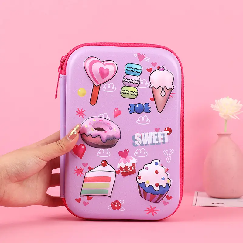Pink Unicorn Cartoon Pencil Box for Girls Boys