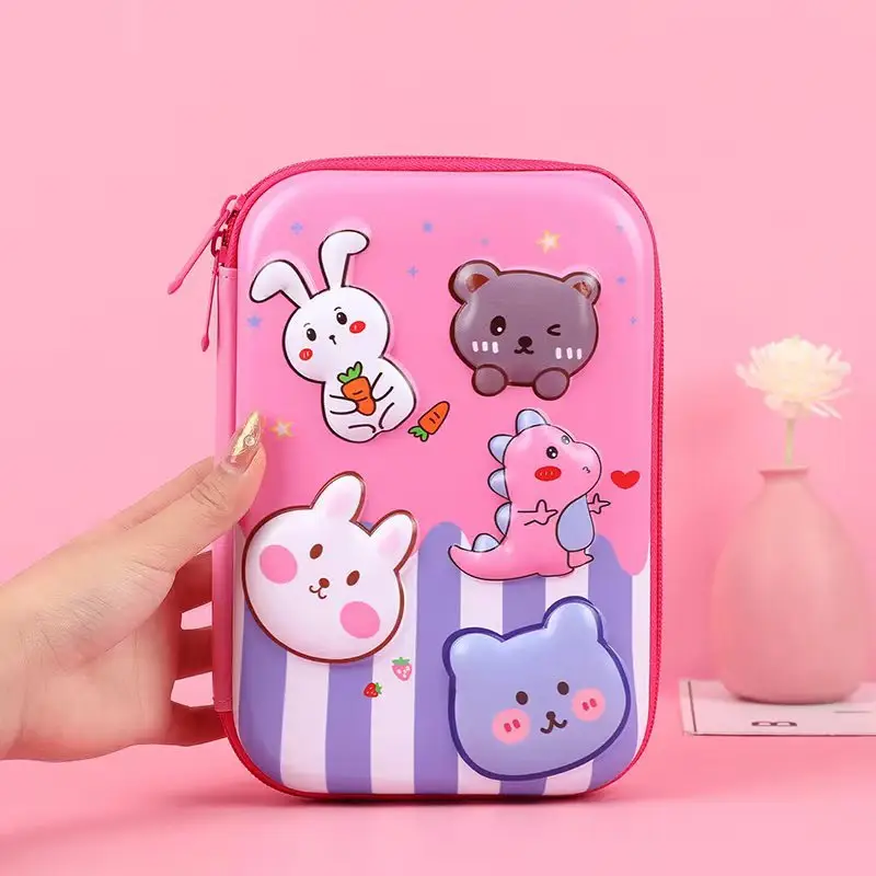 Pink Unicorn Cartoon Pencil Box for Girls Boys