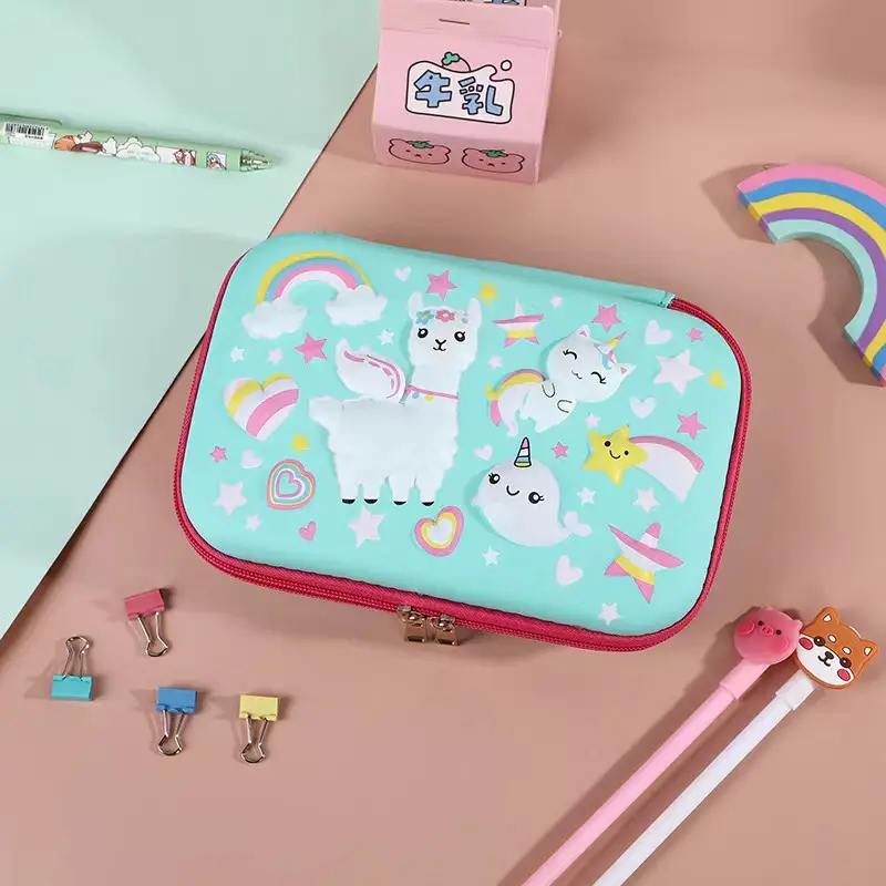 Pink Unicorn Cartoon Pencil Box for Girls Boys