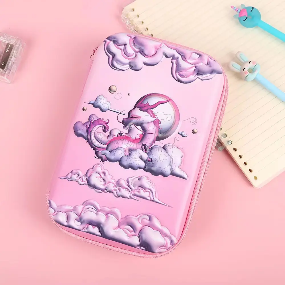 Pink Unicorn Cartoon Pencil Box for Girls Boys