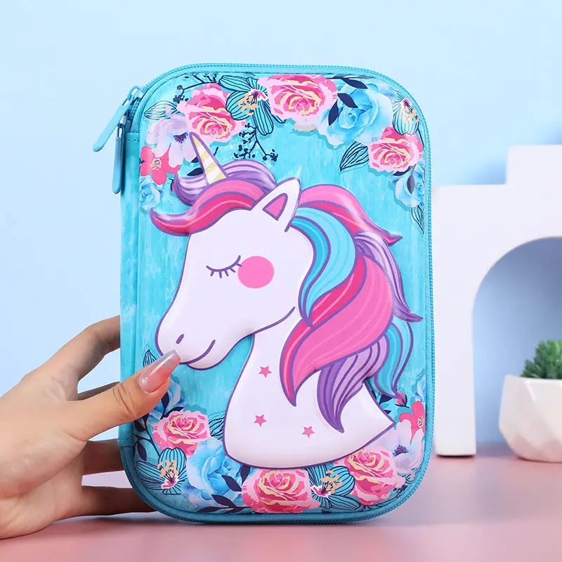 Pink Unicorn Cartoon Pencil Box for Girls Boys