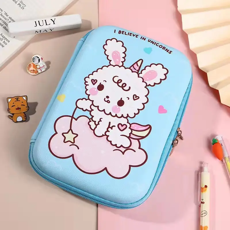 Pink Unicorn Cartoon Pencil Box for Girls Boys