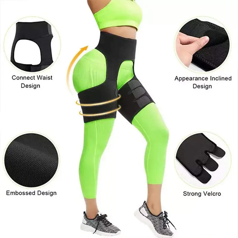 Three-in-One Waist & Thigh Trimmer Belt Black Pink
