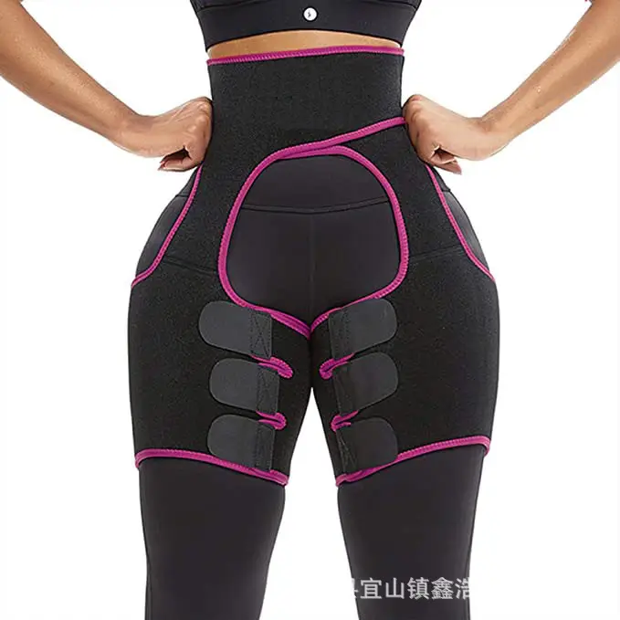 Three-in-One Waist & Thigh Trimmer Belt Black Pink