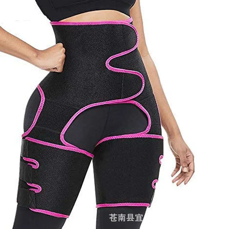 Three-in-One Waist & Thigh Trimmer Belt Black Pink