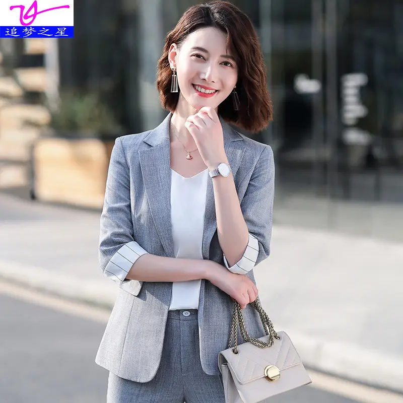 Women's Apricot Thin Professional Suit Summer 2023 - Image 31