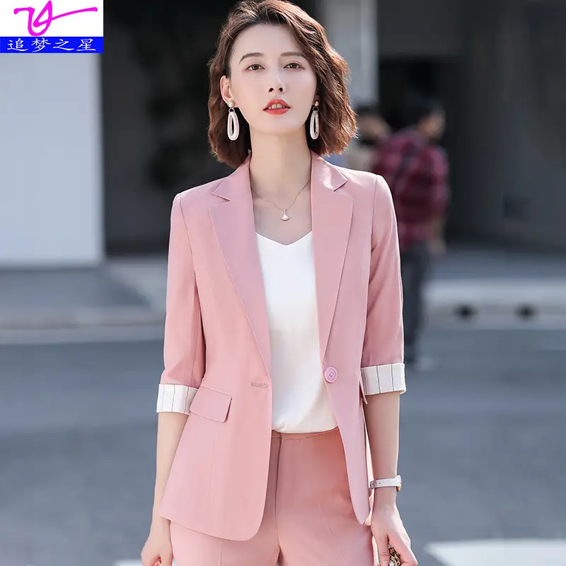 Women's Apricot Thin Professional Suit Summer 2023 - Image 32