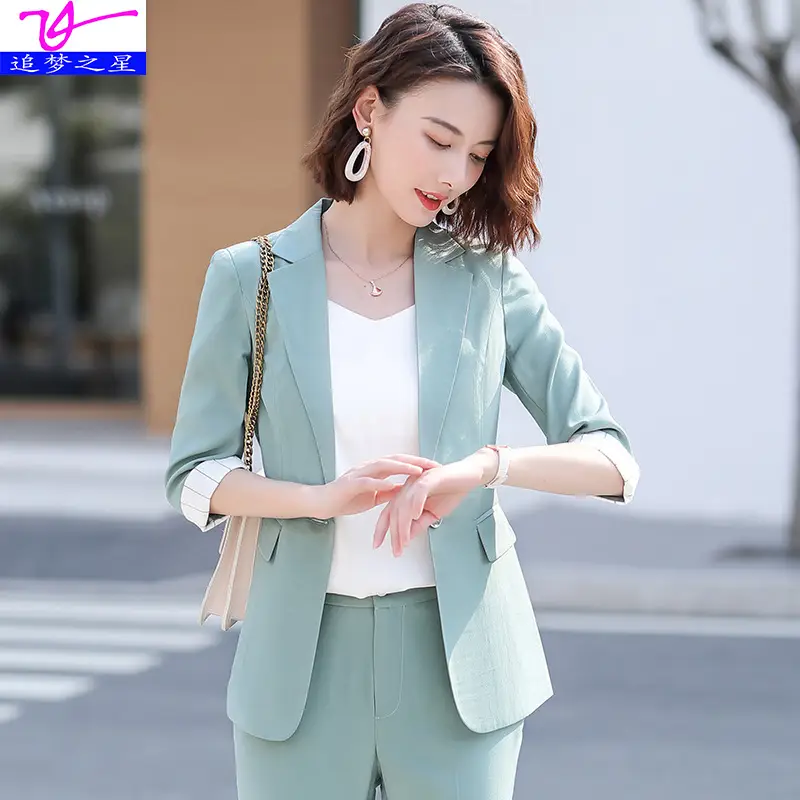 Women's Apricot Thin Professional Suit Summer 2023 - Image 33
