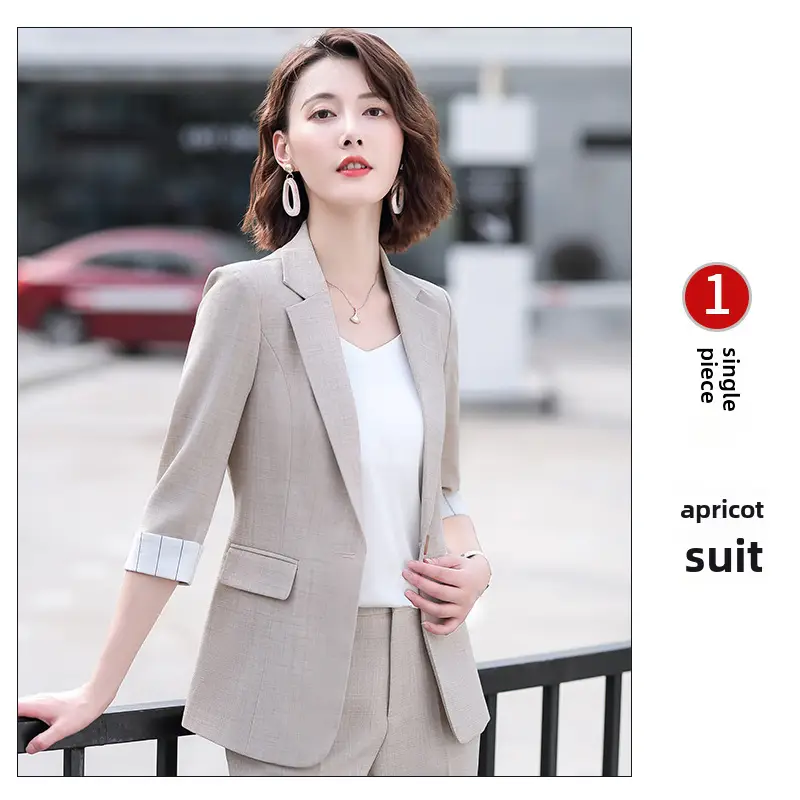 Women's Apricot Thin Professional Suit Summer 2023 - Image 11