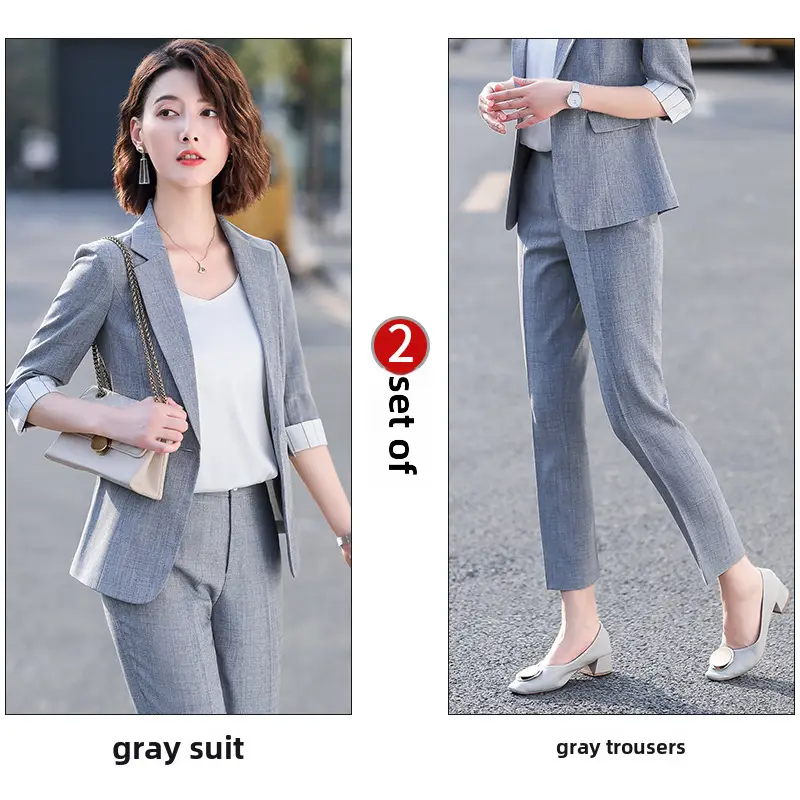 Women's Apricot Thin Professional Suit Summer 2023 - Image 15