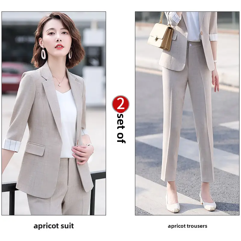 Women's Apricot Thin Professional Suit Summer 2023 - Image 25