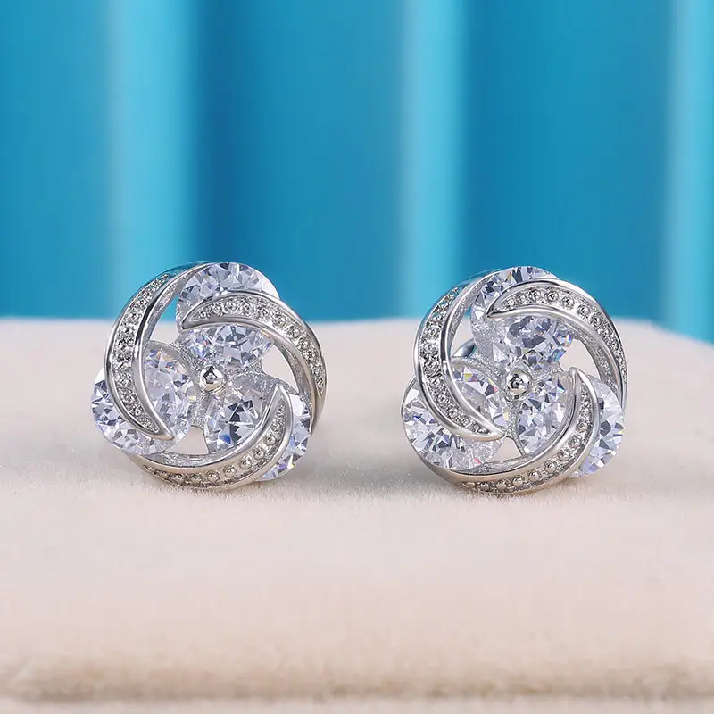 Zircon Stud Earrings Mix Color Women's Daily Wear - Image 9