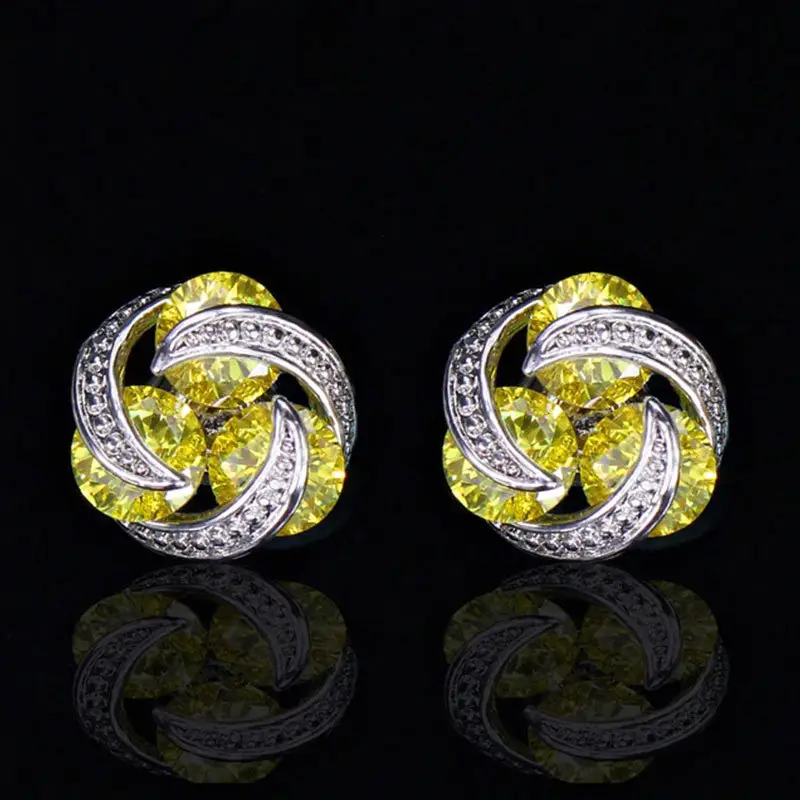 Zircon Stud Earrings Mix Color Women's Daily Wear — feature 2