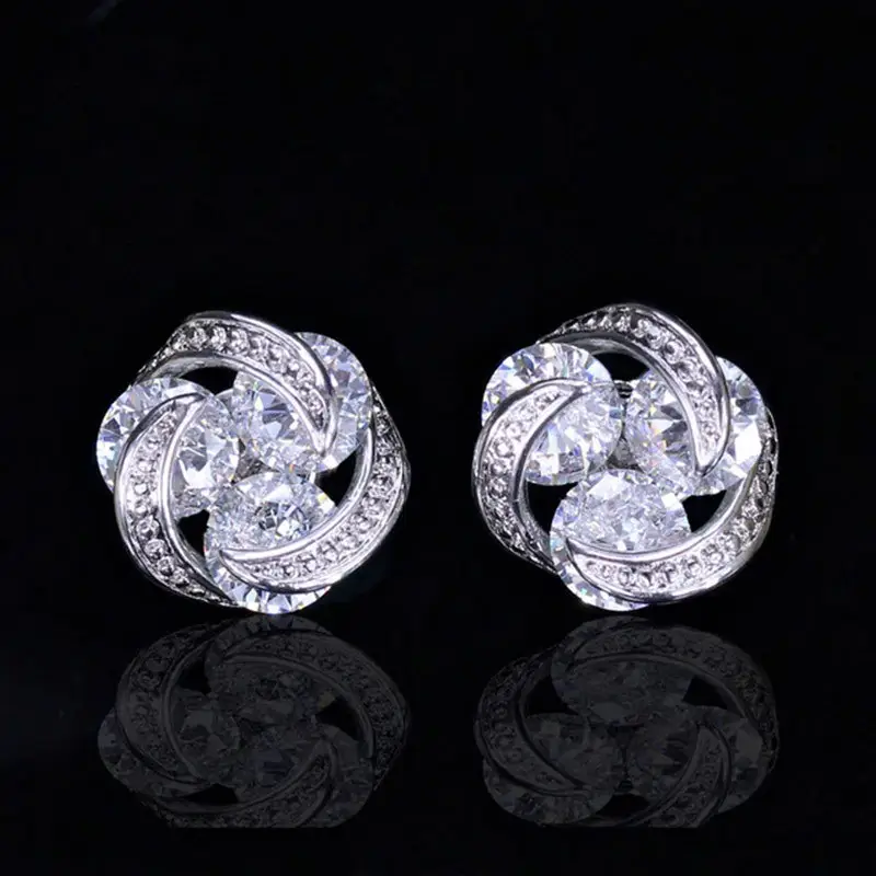 Zircon Stud Earrings Mix Color Women's Daily Wear — feature 3