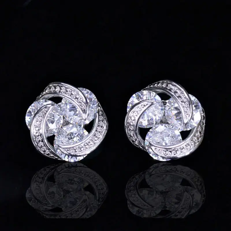 Zircon Stud Earrings Mix Color Women's Daily Wear - Image 2