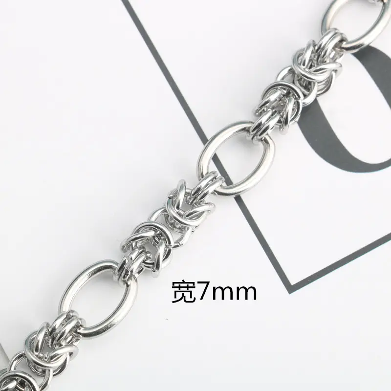 Titanium Steel Men Women Chain Bracelet Retro Spliced - Image 4