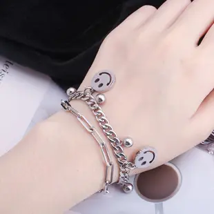 Titanium Steel Men Women Chain Bracelet Retro Spliced — feature 4