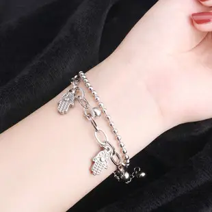 Titanium Steel Men Women Chain Bracelet Retro Spliced — feature 8