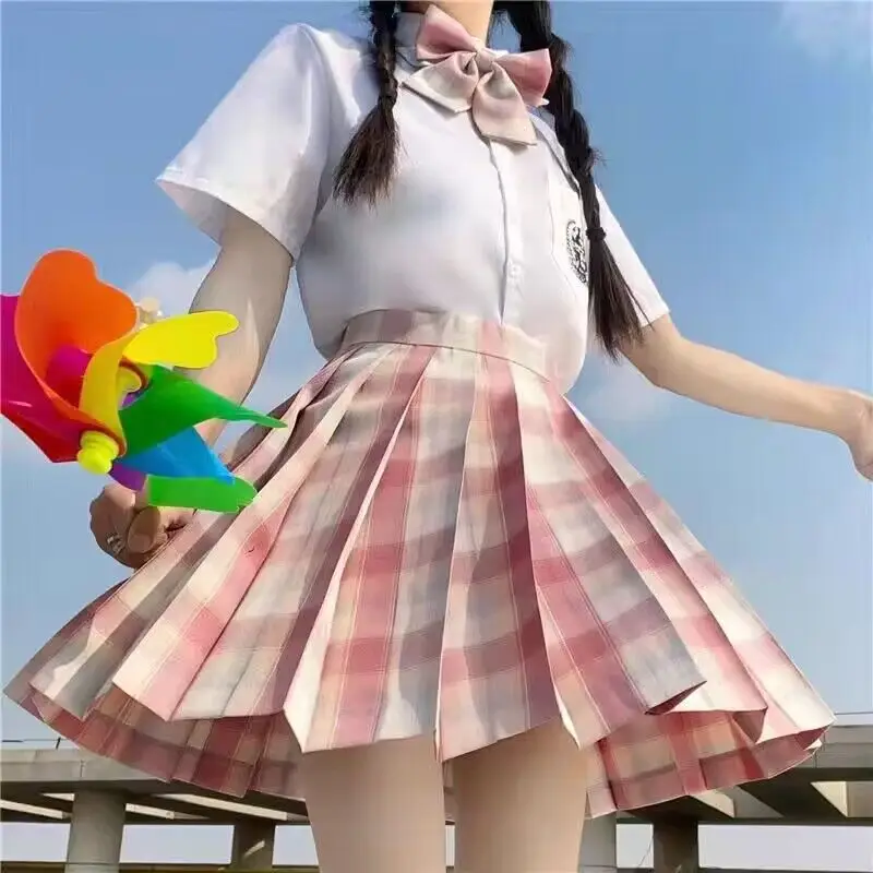 Japanese College Plaid Skirt Mountain Blowing Gentle One-Dao