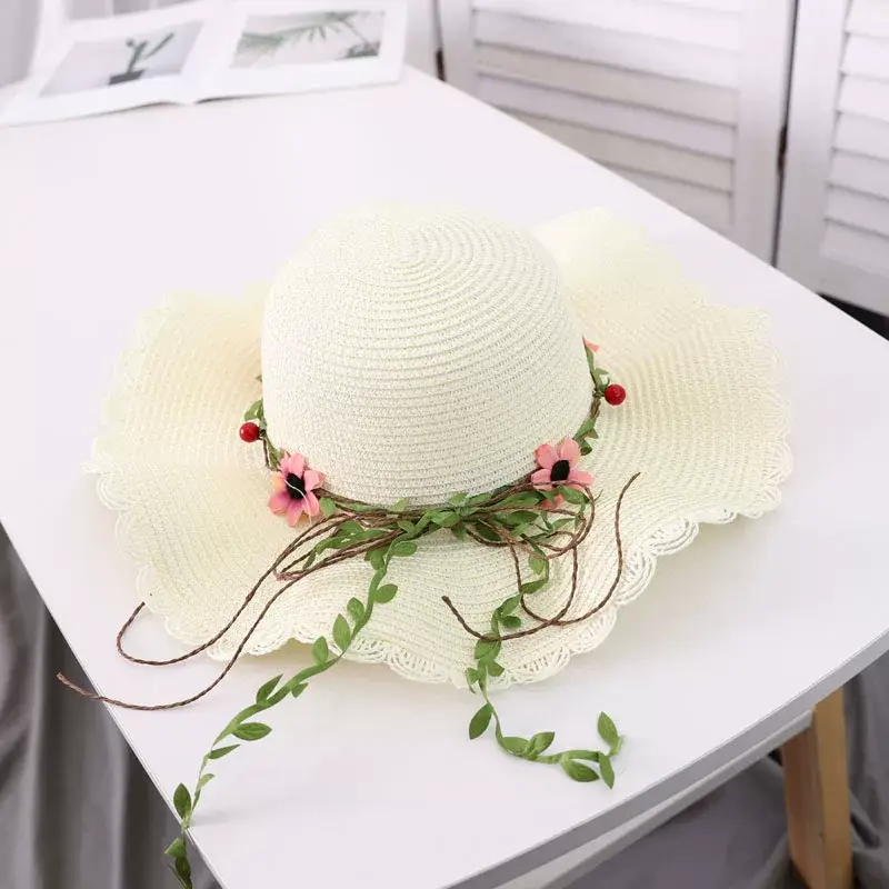 Straw Wave Hat for Women Summer Travel Beach Sun Protection — feature 15
