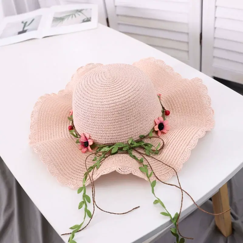 Straw Wave Hat for Women Summer Travel Beach Sun Protection — feature 17