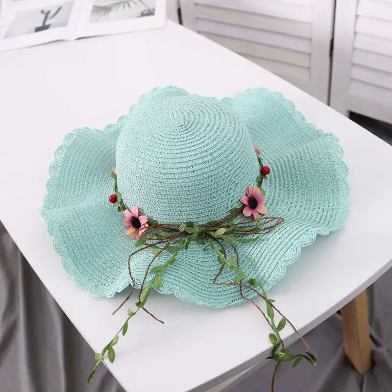 Straw Wave Hat for Women Summer Travel Beach Sun Protection — feature 21