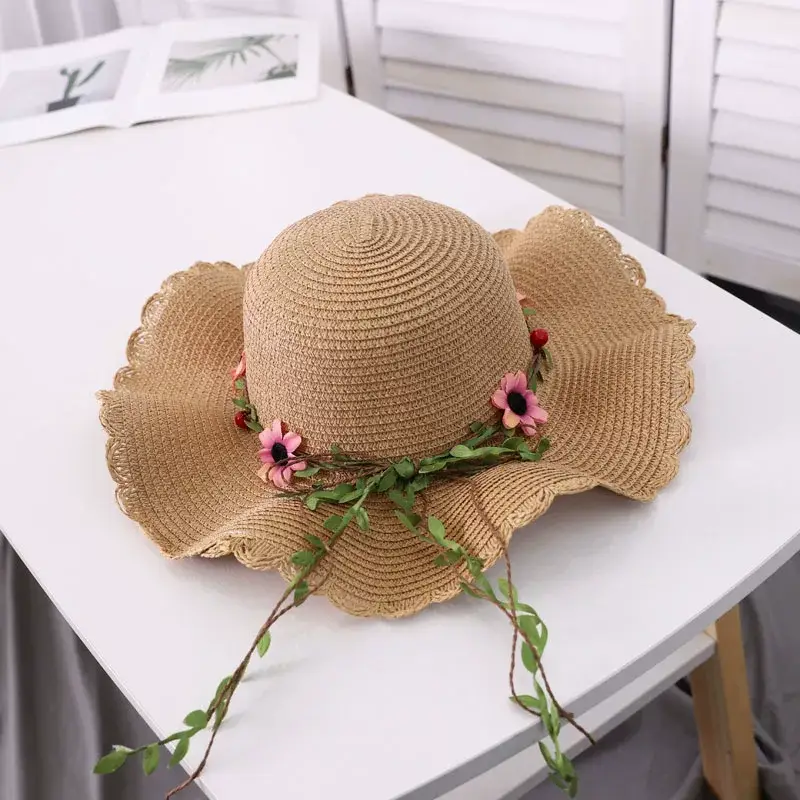 Straw Wave Hat for Women Summer Travel Beach Sun Protection — feature 23