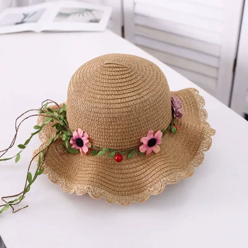 Straw Wave Hat for Women Summer Travel Beach Sun Protection — feature 24