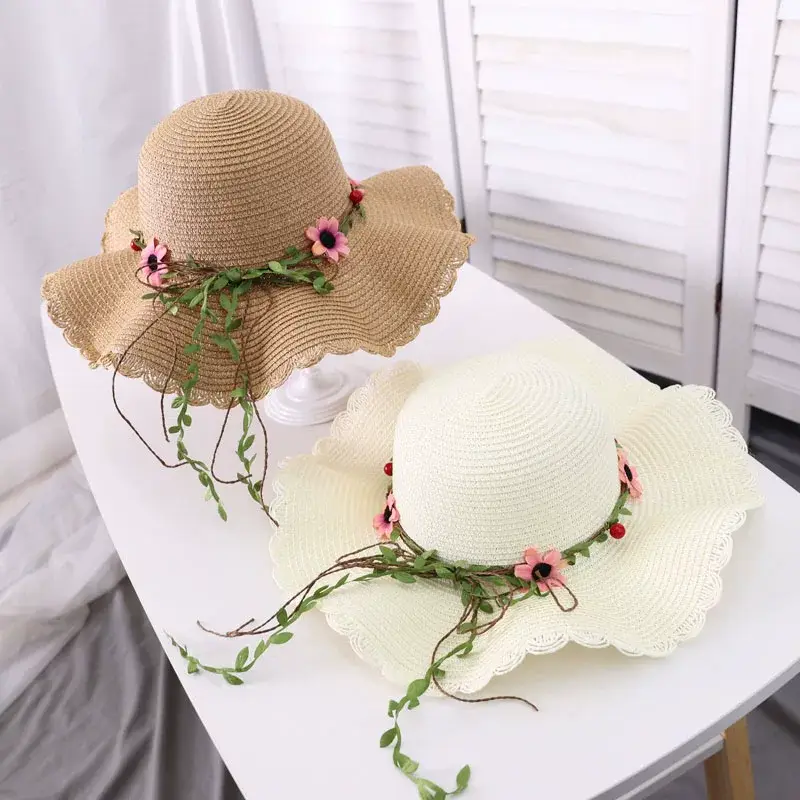 Straw Wave Hat for Women Summer Travel Beach Sun Protection — feature 31
