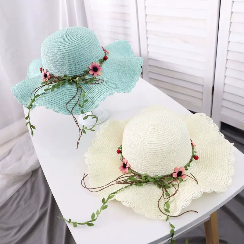 Straw Wave Hat for Women Summer Travel Beach Sun Protection — feature 33