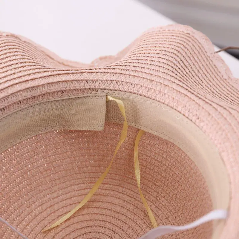 Straw Wave Hat for Women Summer Travel Beach Sun Protection — feature 39