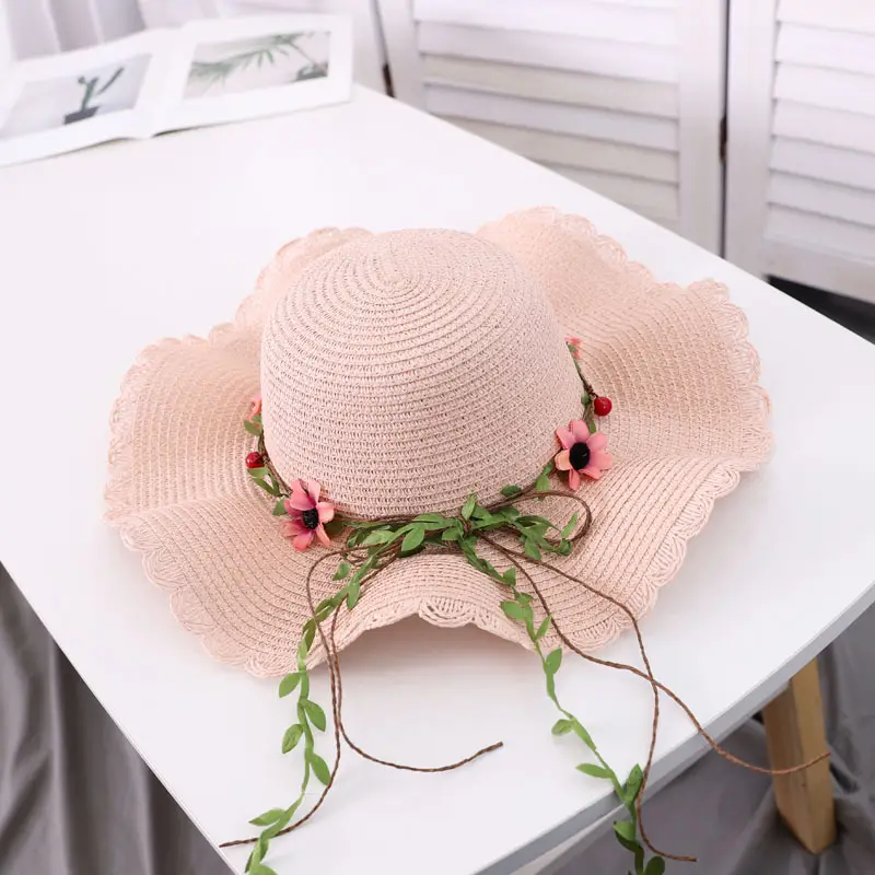 Straw Wave Hat for Women Summer Travel Beach Sun Protection - Image 4