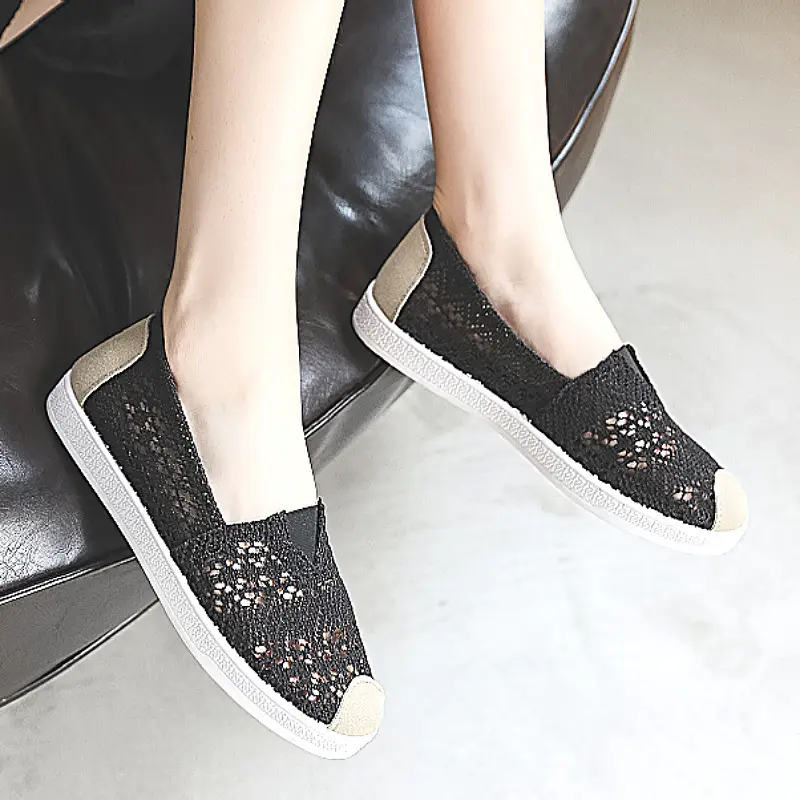 Spring and Autumn New Mesh Shoes, Sandals, Beijing Old Cloth Shoes for Women, Breathable Single Shoes, Middle-Aged and Elderly Mother's Shoes, Non-Slip, Comfortable Casual Shoes