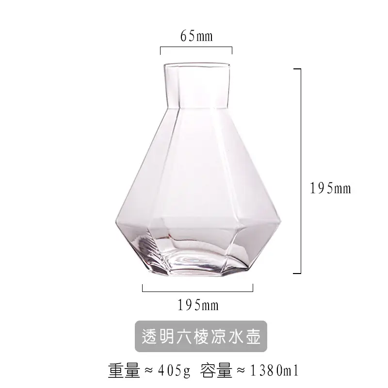 Nordic Hexagonal Cold Water Kettle Glass 140g - Image 6