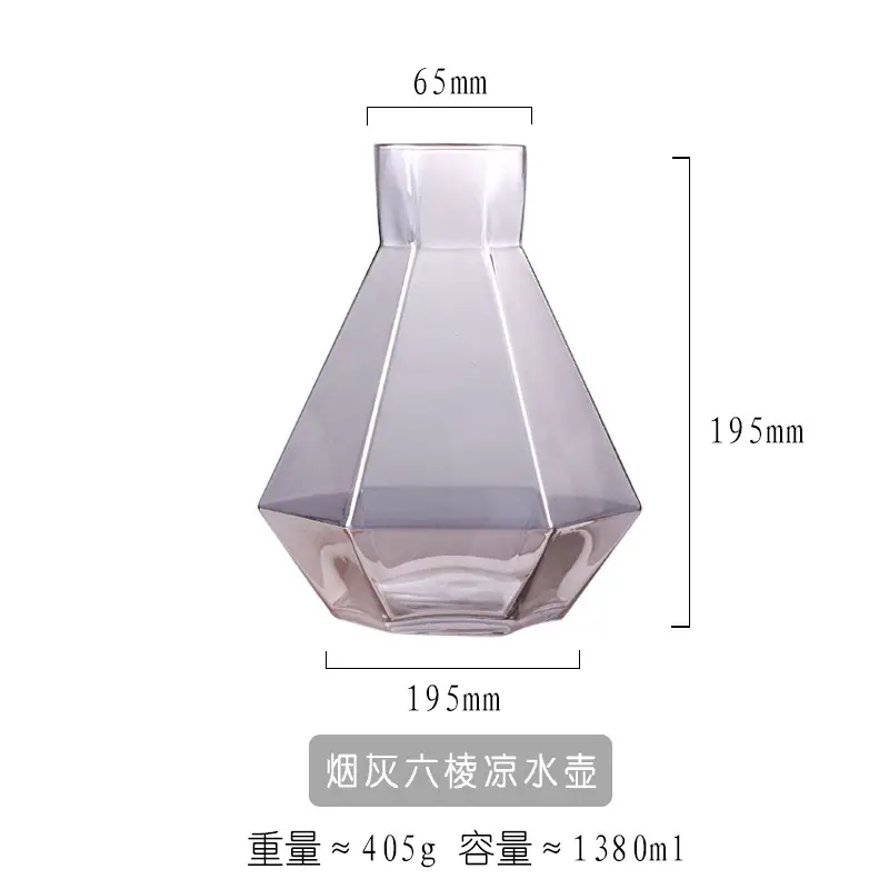 Nordic Hexagonal Cold Water Kettle Glass 140g - Image 9