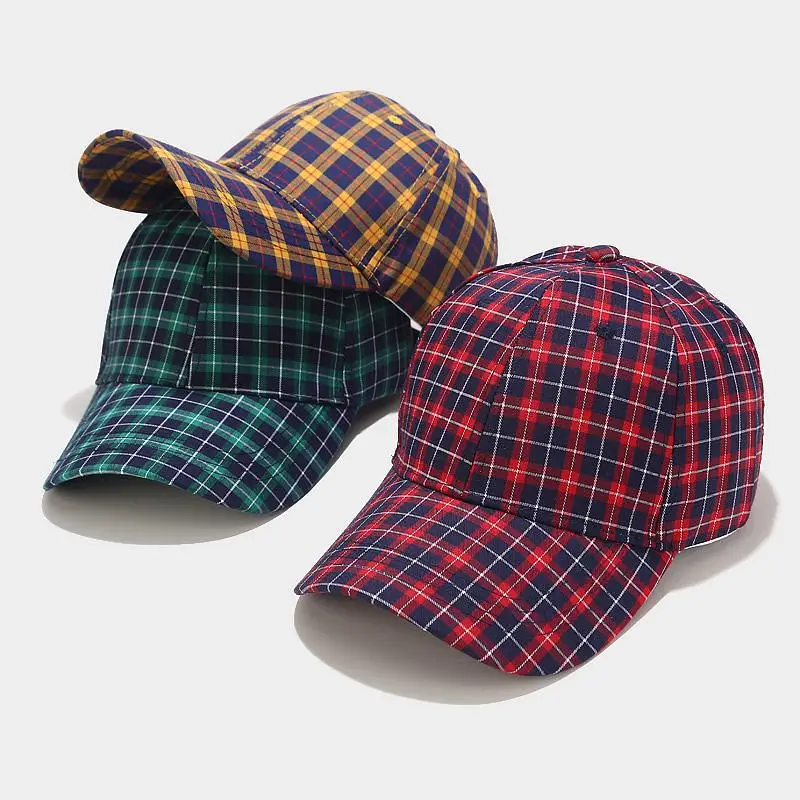 Women Plaid Baseball Caps Summer Korean Style - Image 6